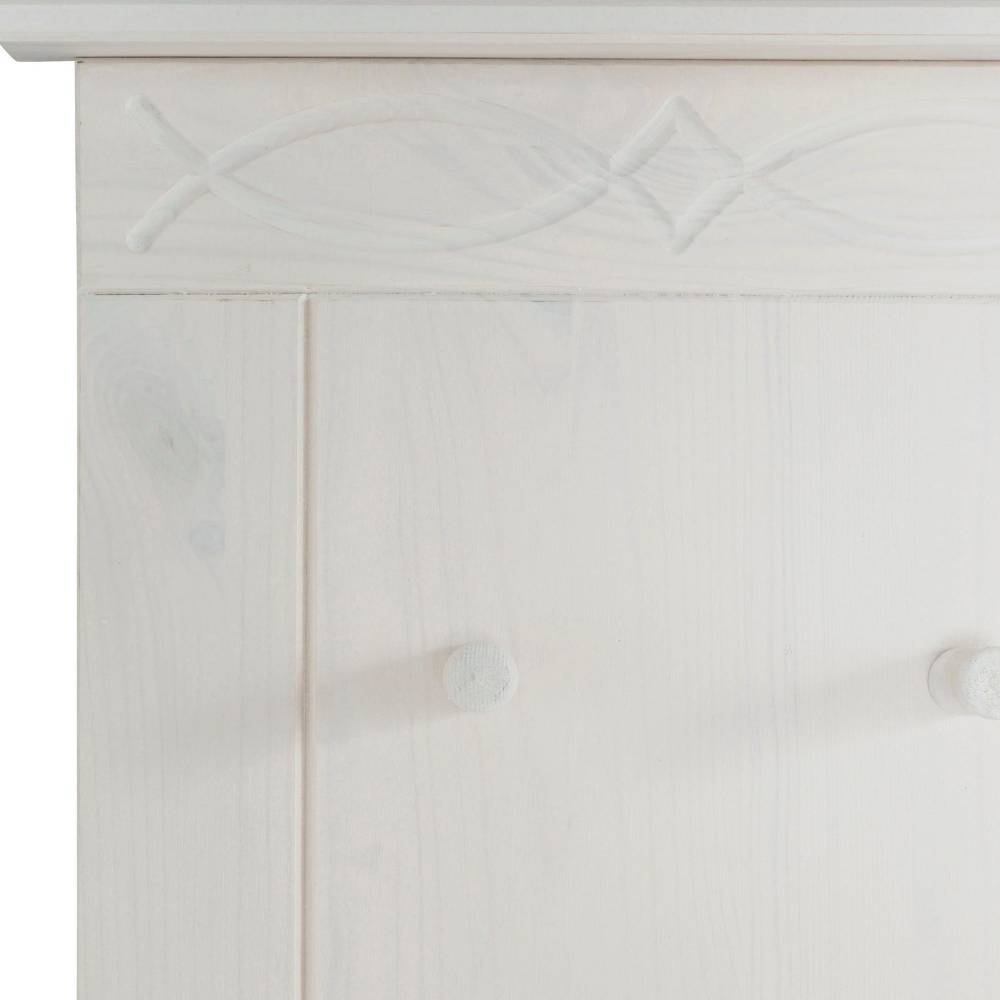 Kiefernholz Wandgarderobe in Weiß - Viorica