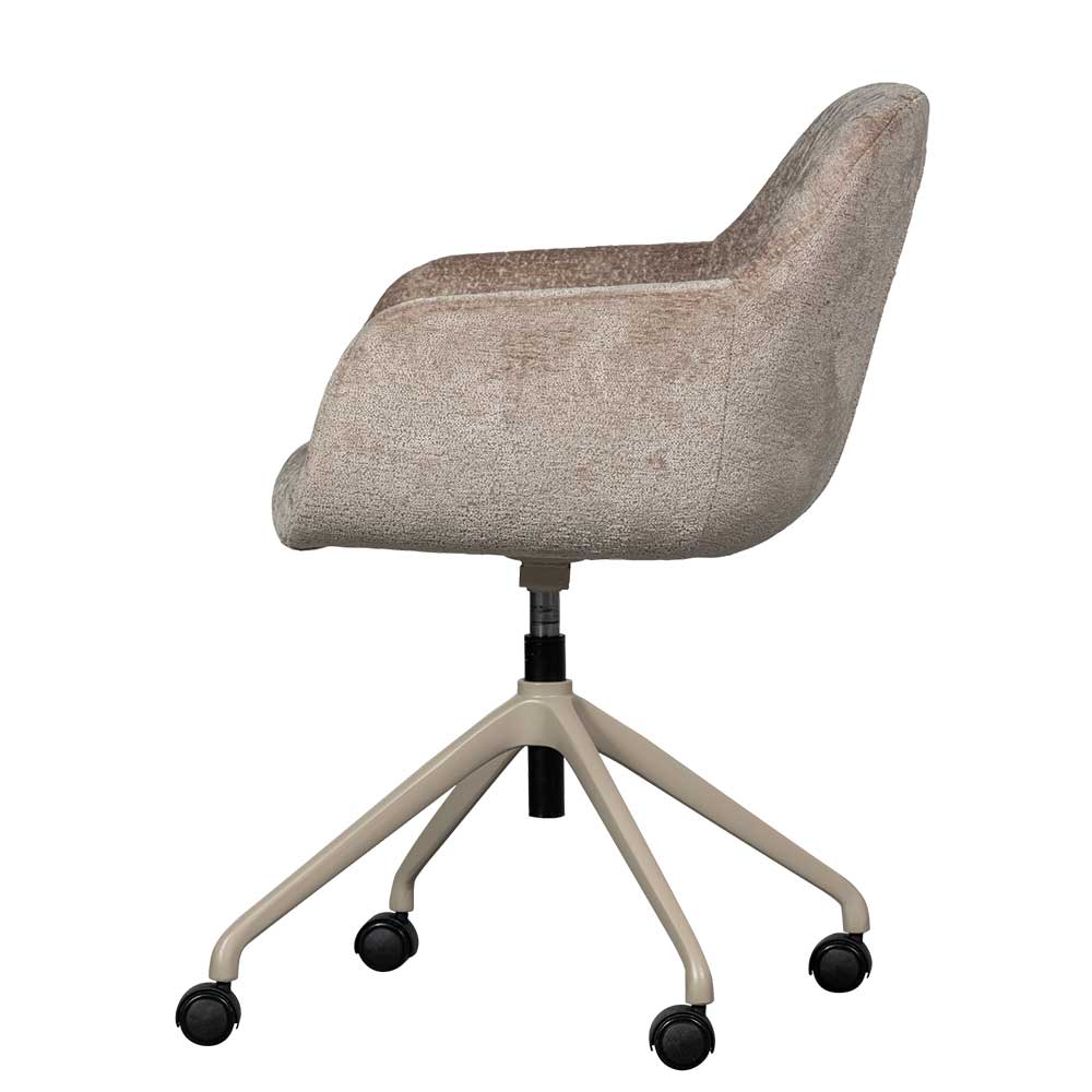 Chenille Schreibtischstuhl in Taupe - Vorius