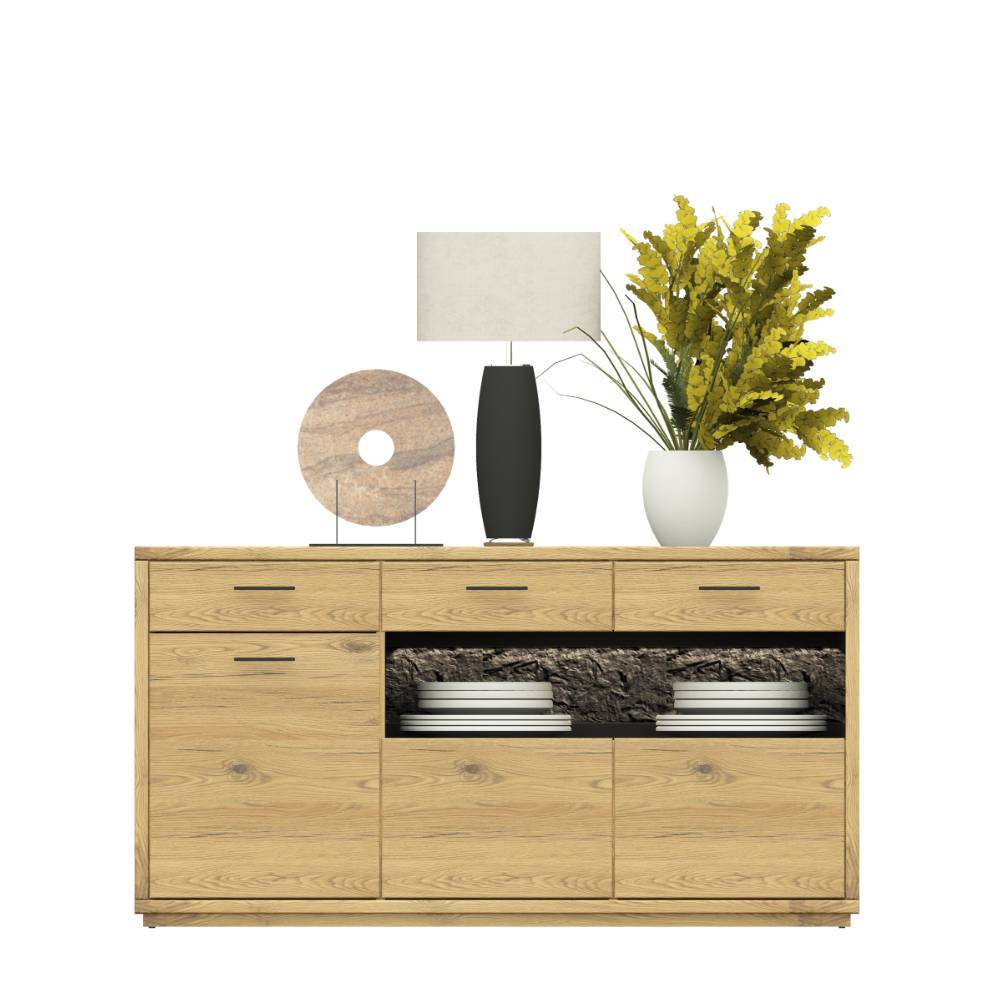 Massives Sideboard aus Wildeiche Massivholz - Friburgo