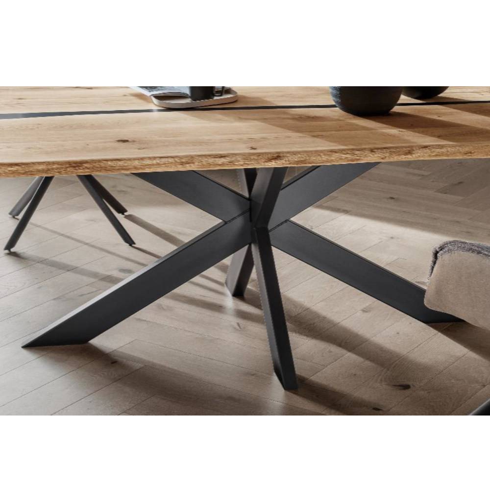 Design-Esszimmertisch aus Wildeiche und Metall - Guerrero