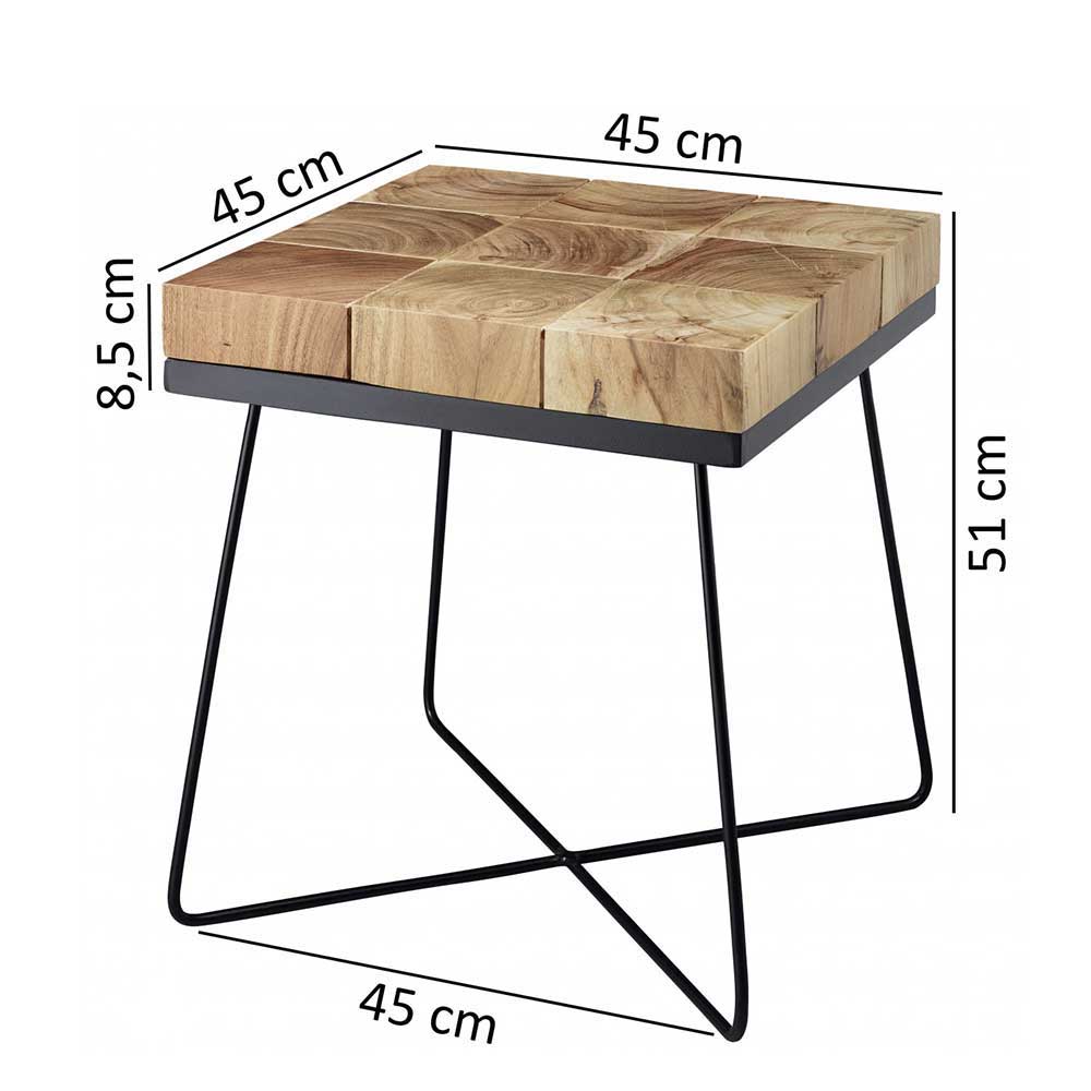 Loft Tisch mit dicker Holzplatte Ruffos aus Akazie