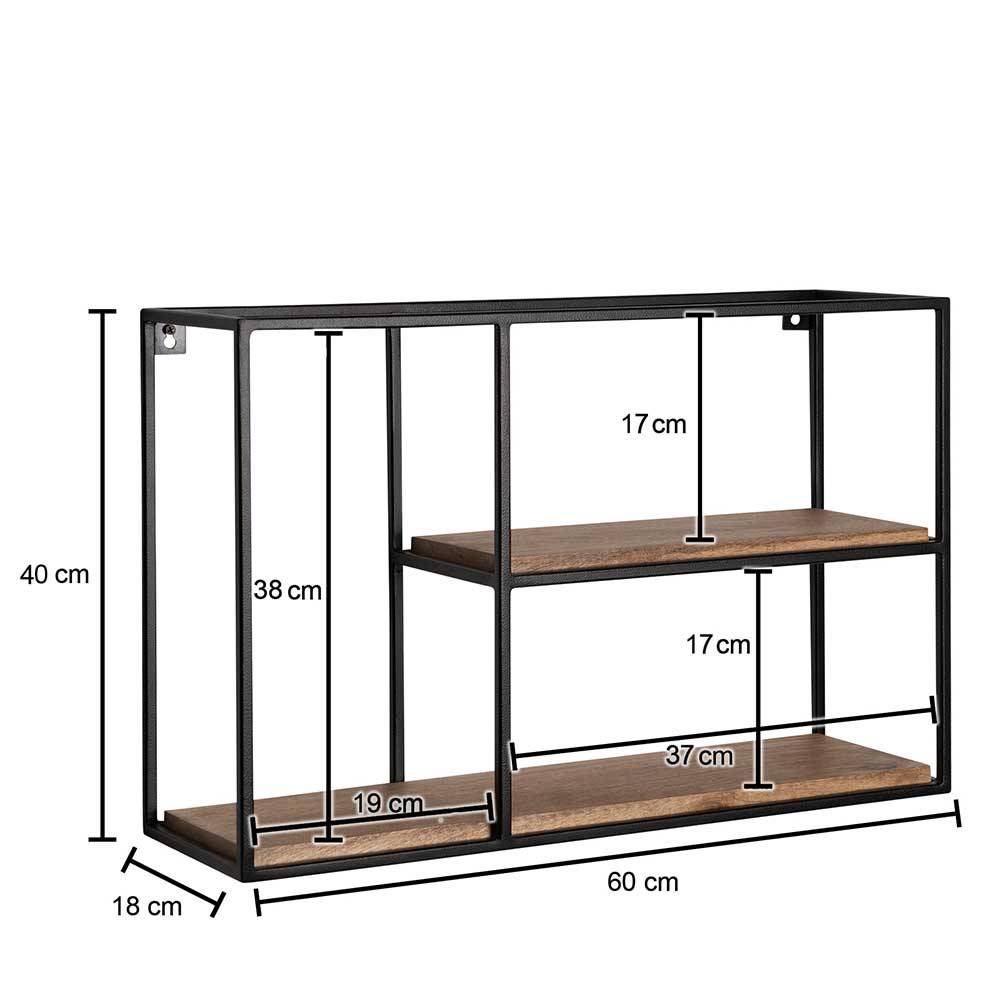 Industrial Style Hängeregal aus Metall - Coralli