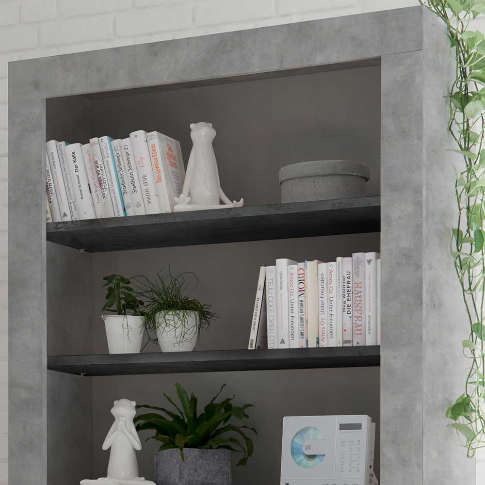 Modernes Bücherregal in Grau zweifarbig - Bari