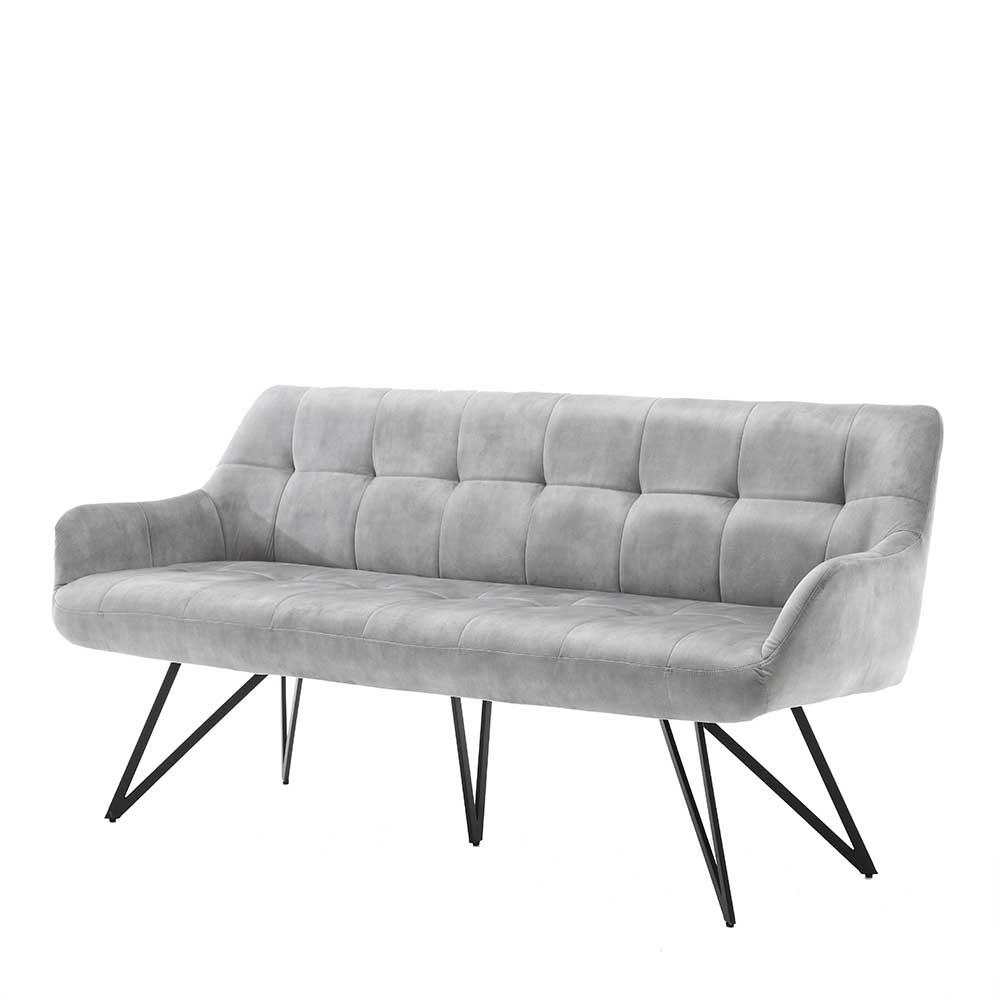 Esstisch Sofa in Grau Velours - Reymonda