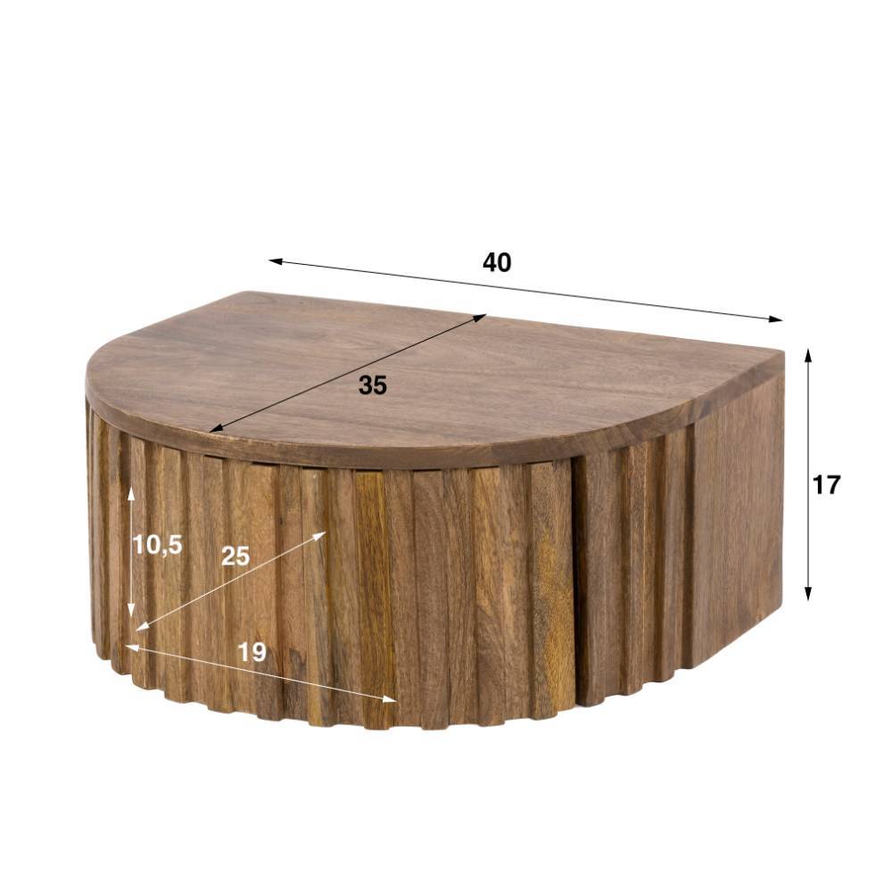 Wand-Nachtkonsole in halbrundem Design - Coimbra