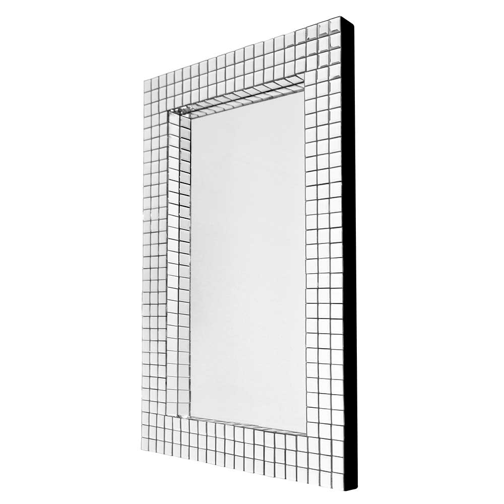 60x90x4 cm Wandspiegel mit Mosaik Rahmen - Solu