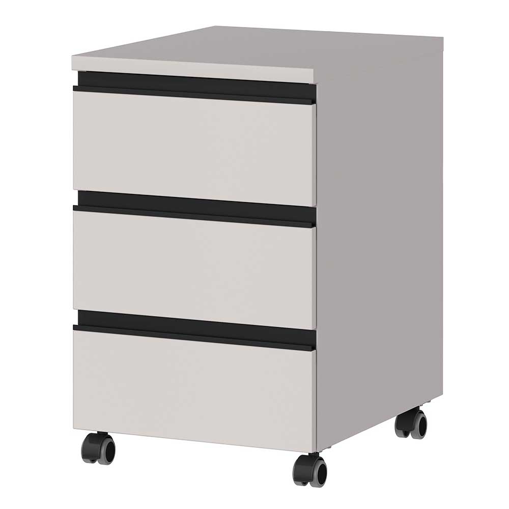 Schreibtisch Rollcontainer in Hellgrau - Great