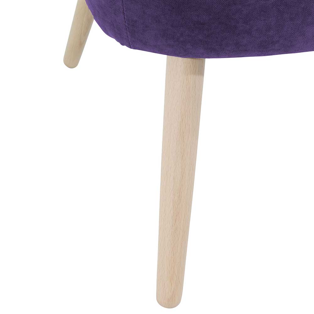 Polstersessel in Violett Velours - Coralla