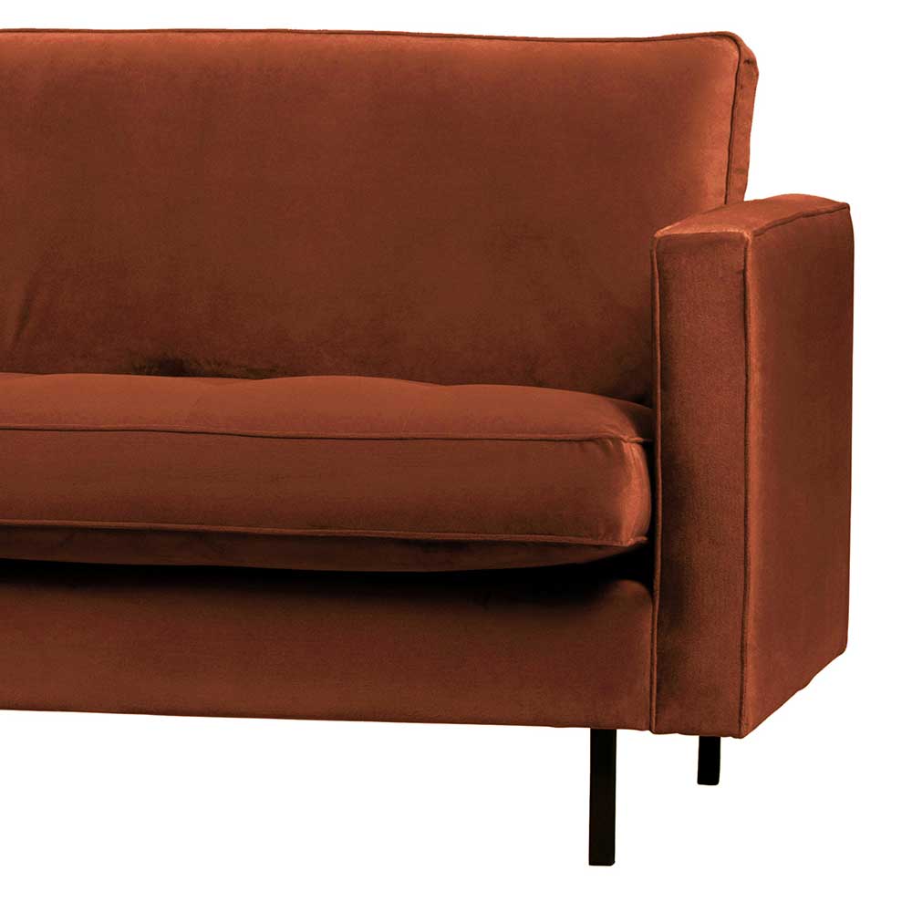 Samt Dreisitzer Couch in Rost Braun - Naryon