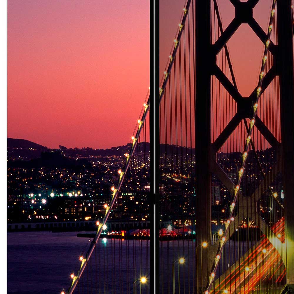 Foto Paravent Golden Gate Bridge bei Nacht - Trinidus