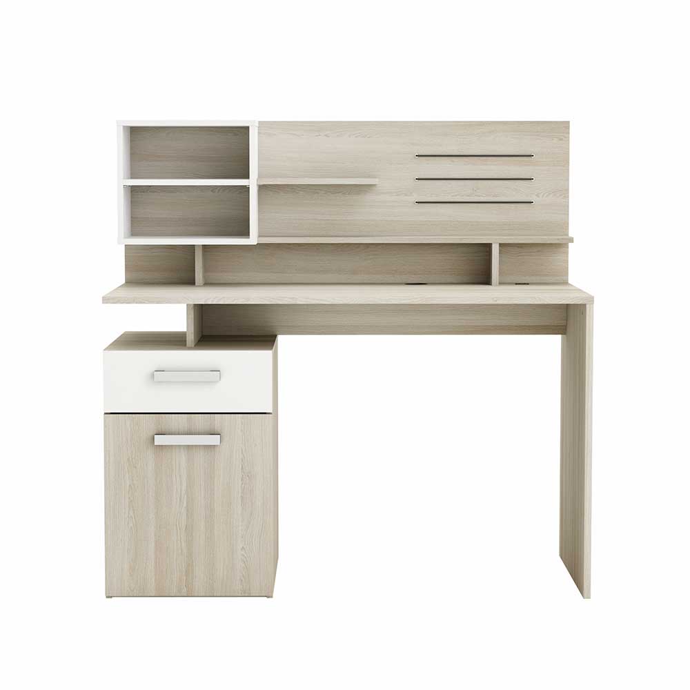 123x122x60 Schreibtisch mit hohem Aufsatz - Danita