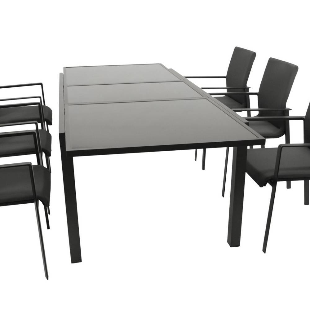 Garten-Glastisch und Armlehnstühle Set - Response (siebenteilig)