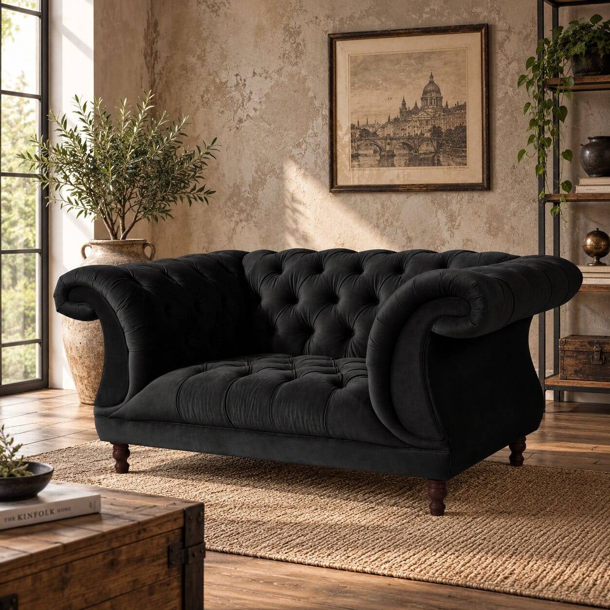 Schwarzer Big Sessel im Barock Design - Isipia