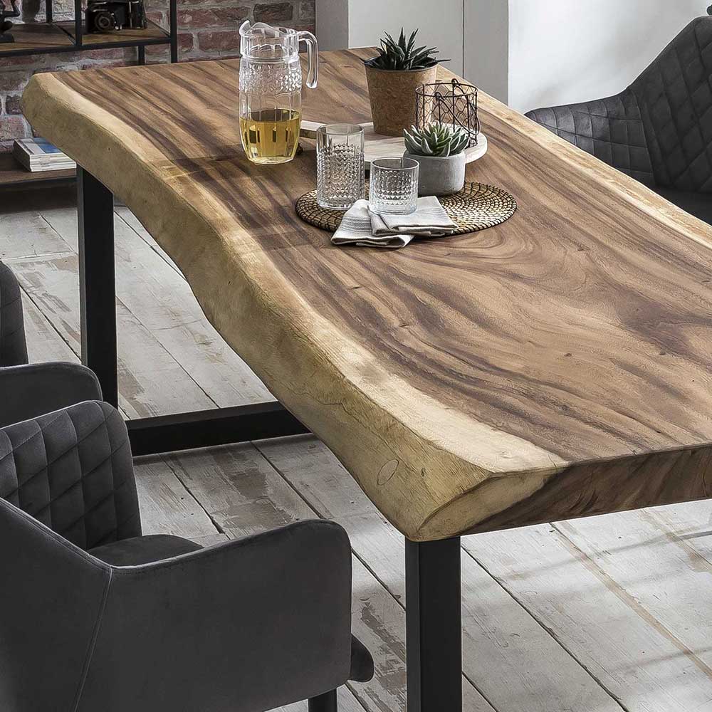 Baumkante Tisch mit Suar Massivholzplatte - Santiry
