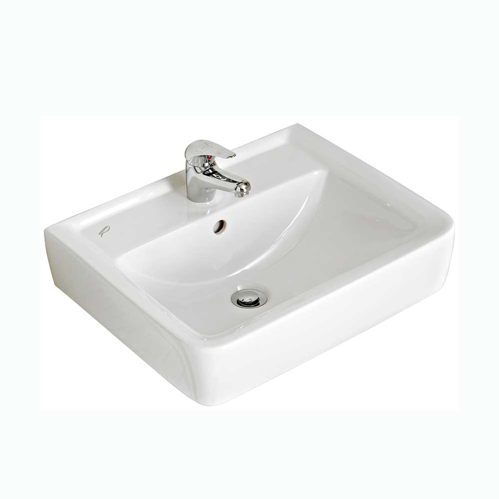 Waschtischkonsole mit Becken in Weiß - Yennja