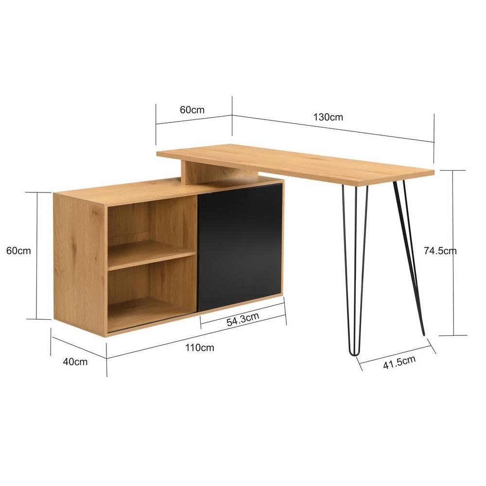 Home Office Schreibtisch mit Seitenregal - Fane