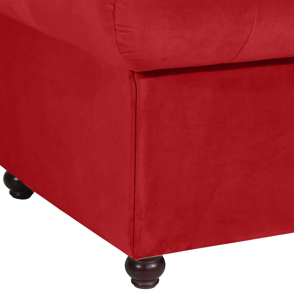 Dreisitzer Couch aus Samtvelours Rot - Cebaza