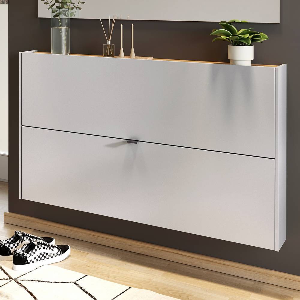 Hänge-Schuhschrank in Hellgrau - Adendras