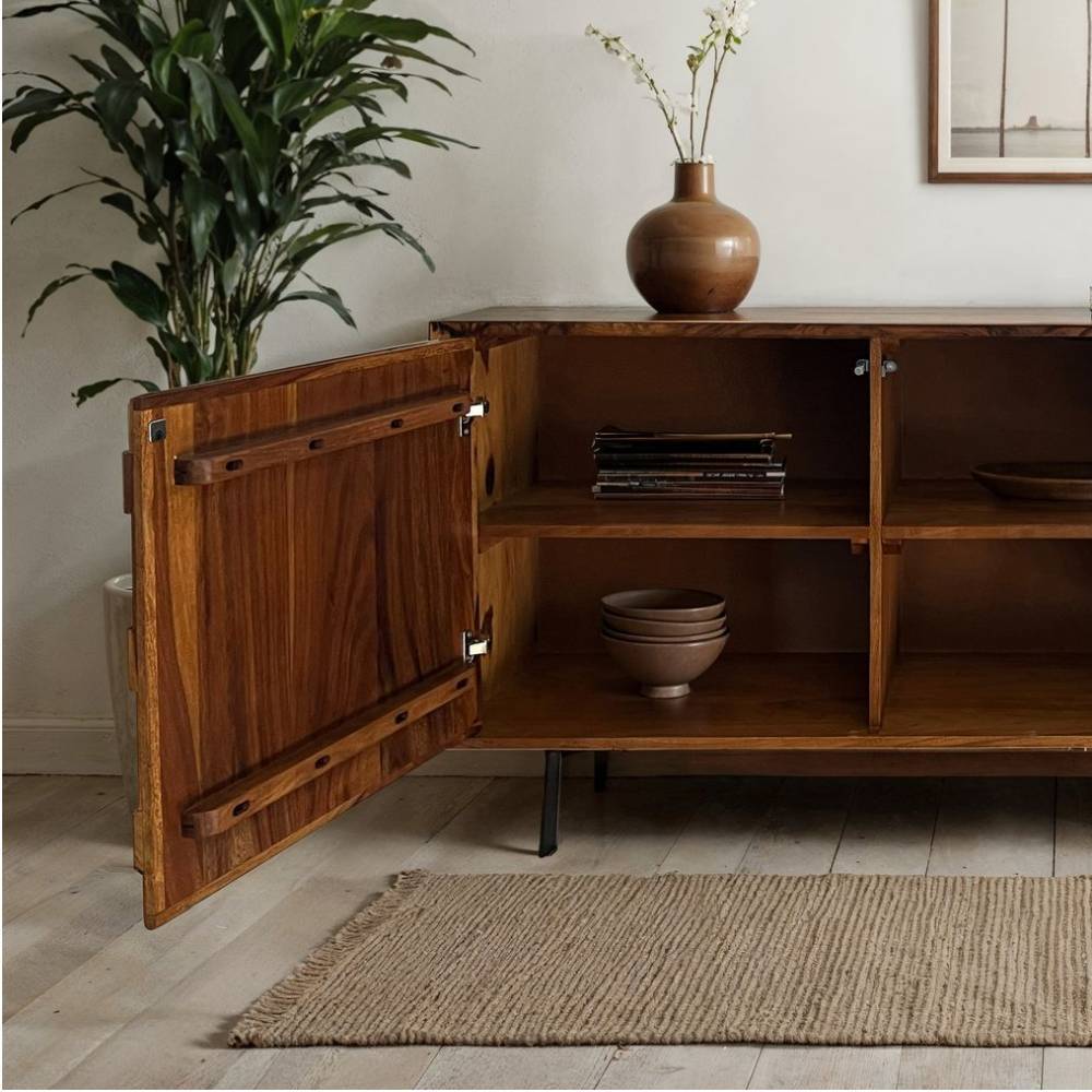 Design-Sideboard aus Sheesham Massivholz - Fancya