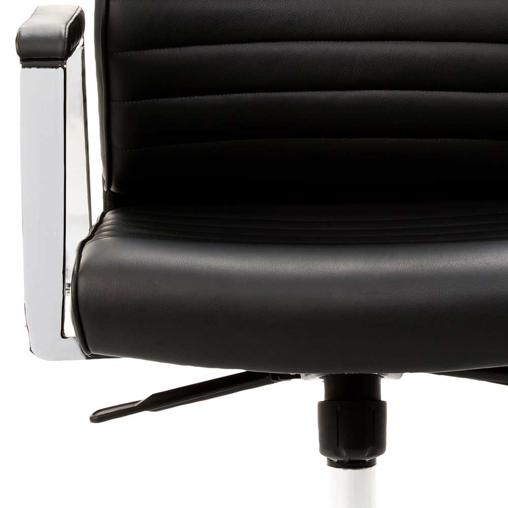 Luxus Bürostuhl aus Echtleder Schwarz - Dario