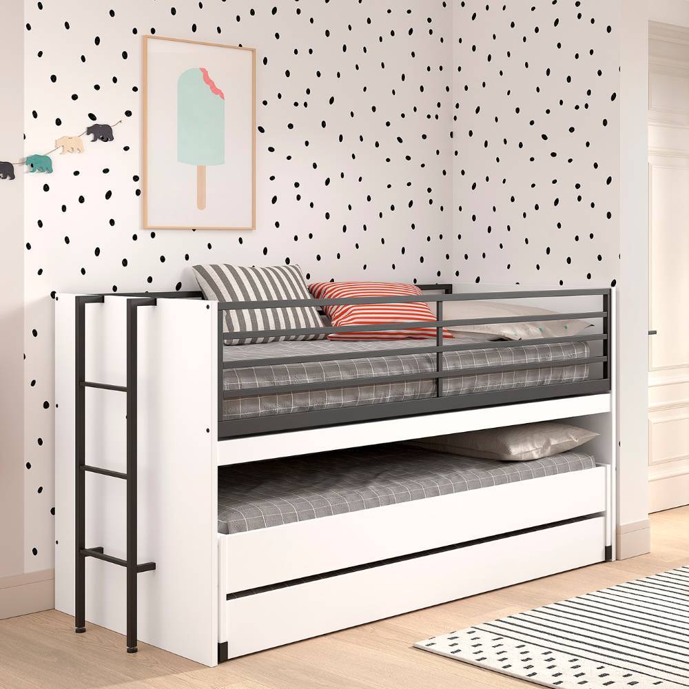Hochbett mit Ausziehbett und Bettschublade - Brasovia
