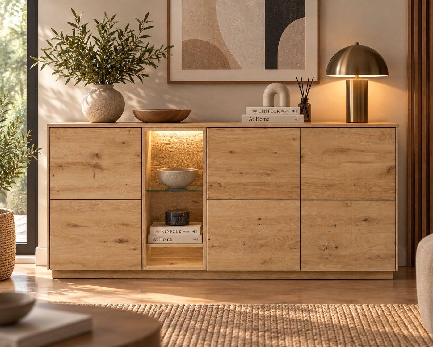 170x80x44 cm Wildeiche Sideboard geölt - Obinson