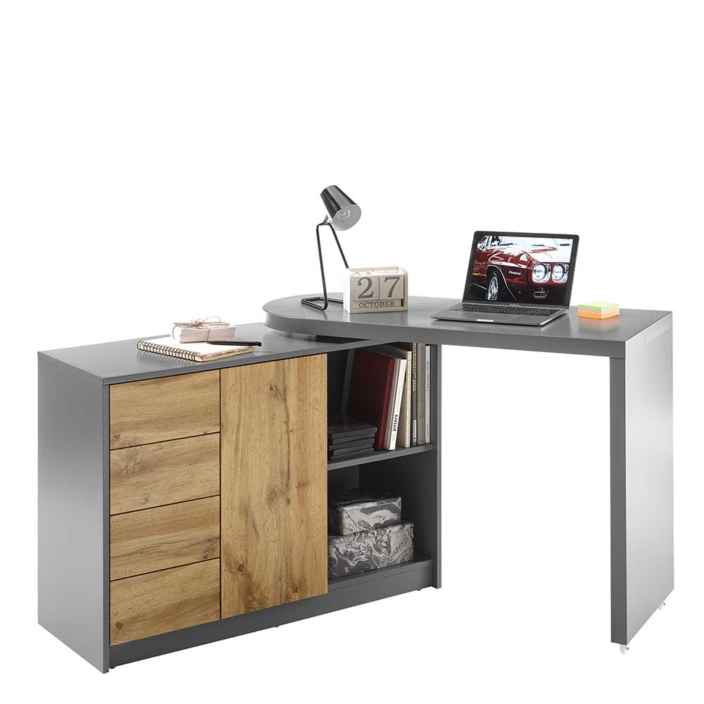 Schreibtisch mit Schrank flexibel nutzbar - Griffina