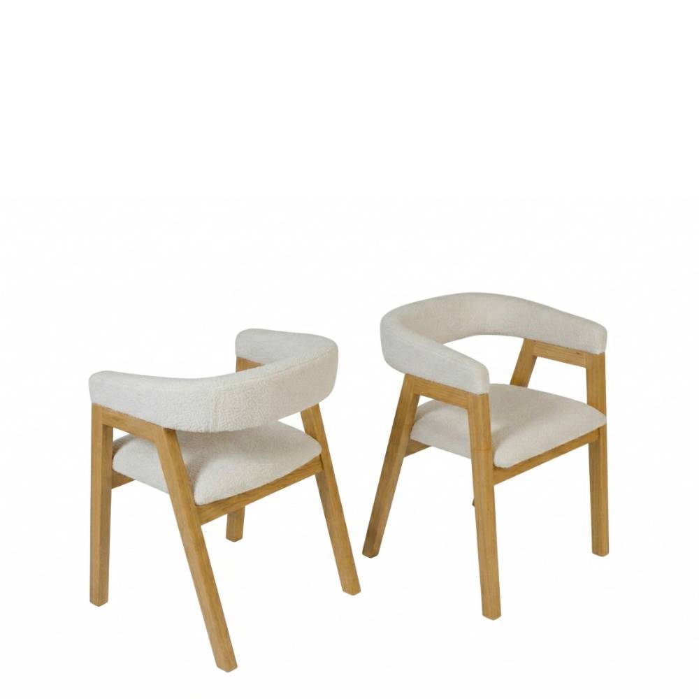 Scandi Chic Stühle in Offwhite - Gulvrano (2er Set)