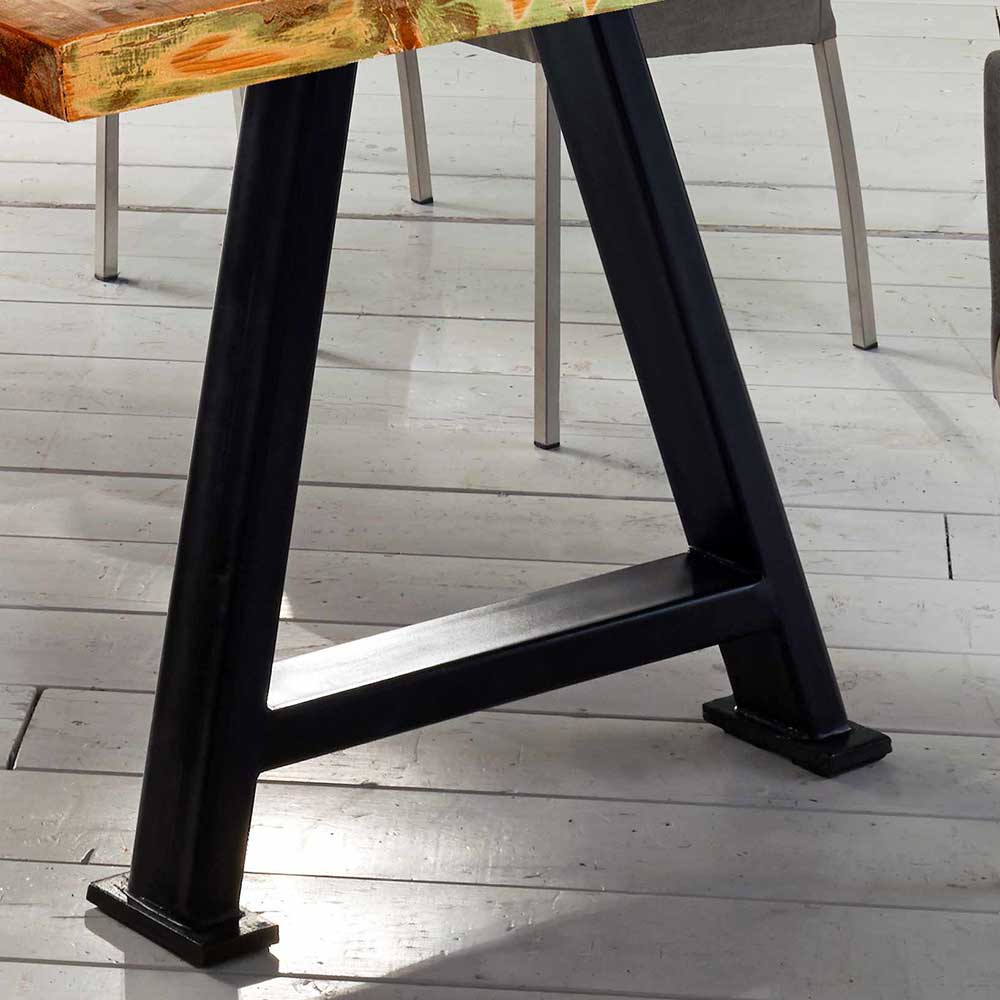 Esszimmer Tisch mit bunter Altholzplatte - Dalavera