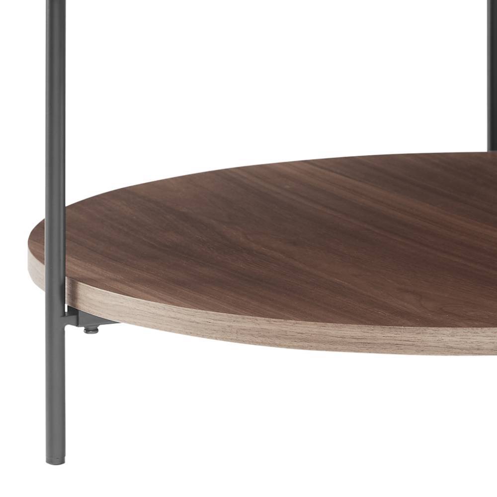 Runder Couchtisch mit Walnuss Furnier - Ezema