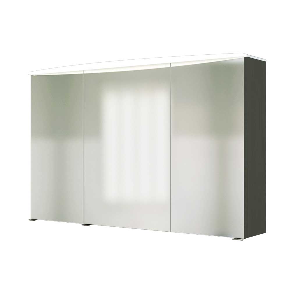 Bad Spiegelschrank in Dunkelgrau 100cm breit Mladen mit 3D Effekt & Licht LED