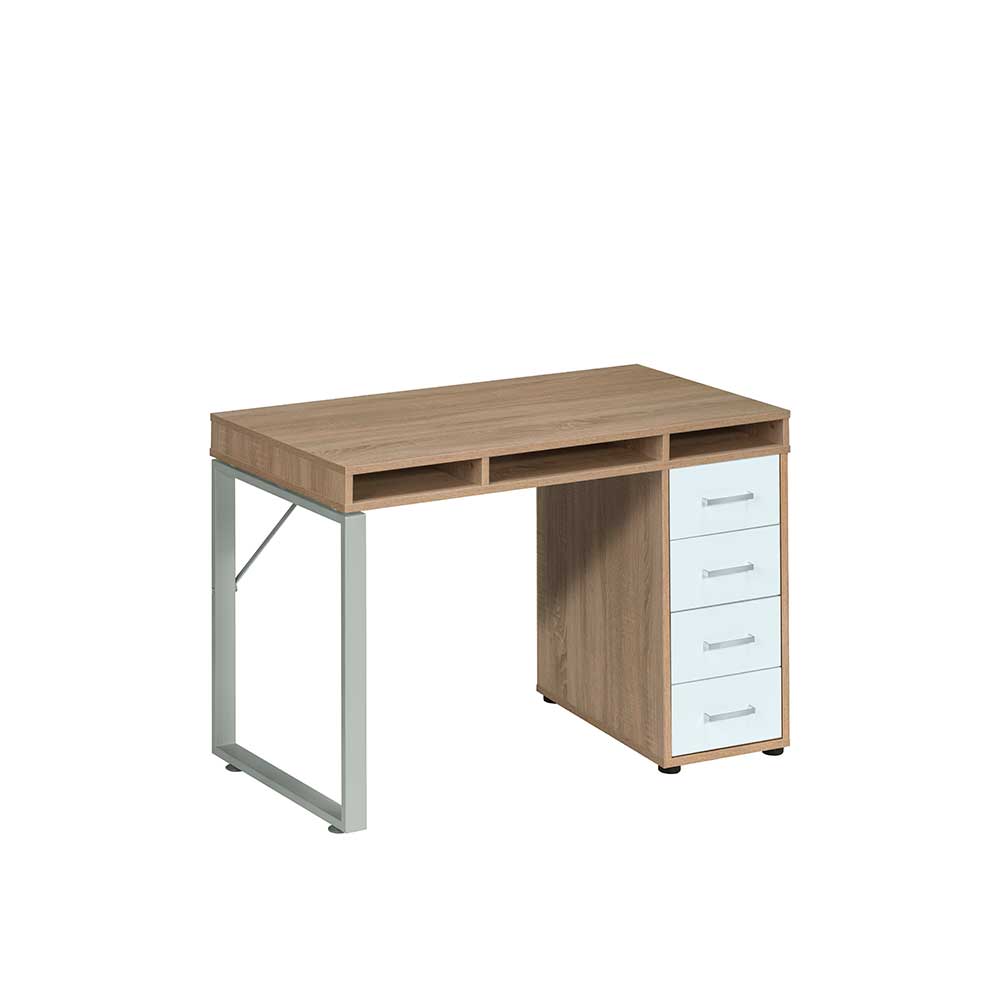 Schreibtisch Bürotisch Arbeitstisch mit Kabeldurchlass T133 Sonoma Eiche 