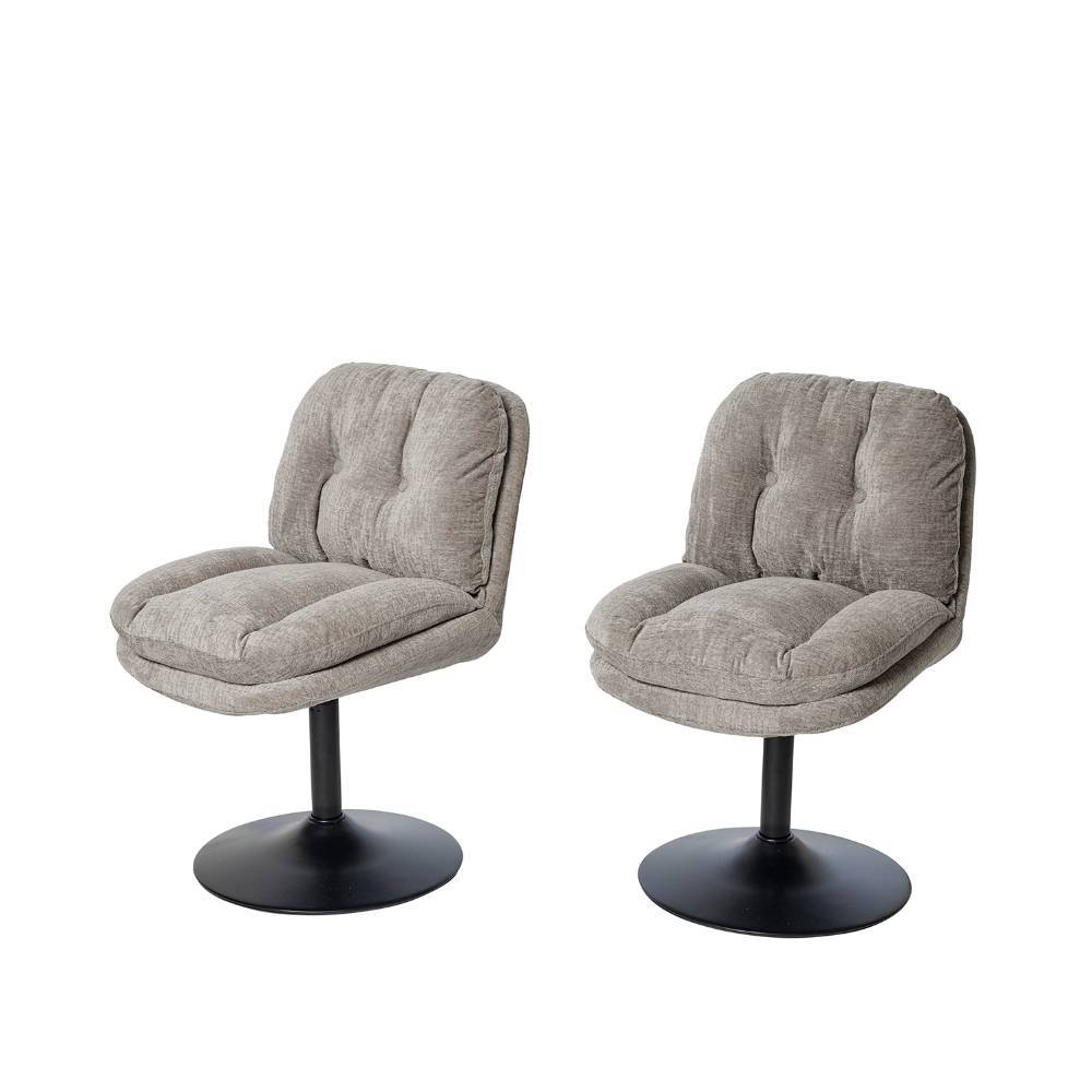 Drehbare Polsterstühle in Grau Boucle - Mailona (2er Set)
