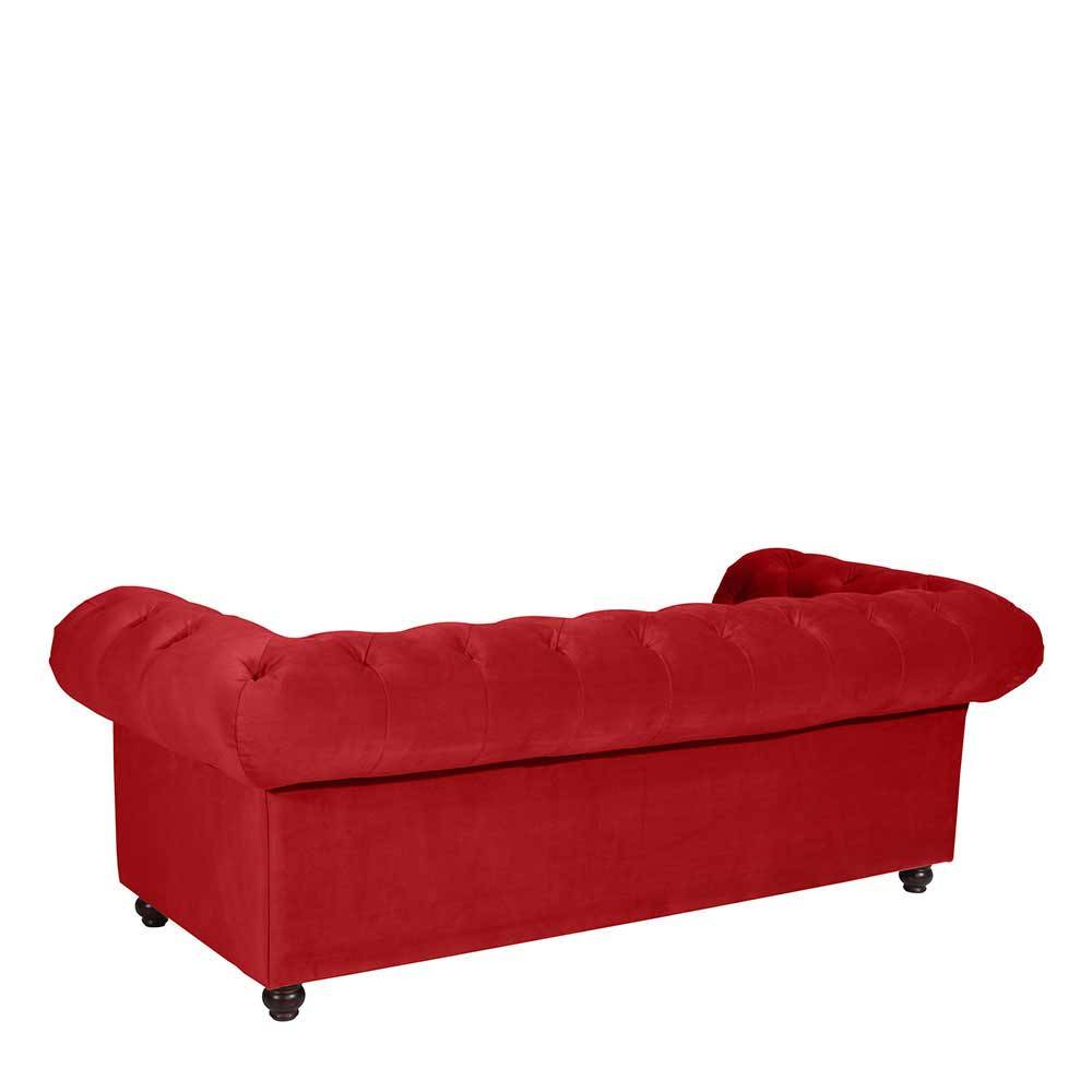 Dreisitzer Couch aus Samtvelours Rot - Cebaza
