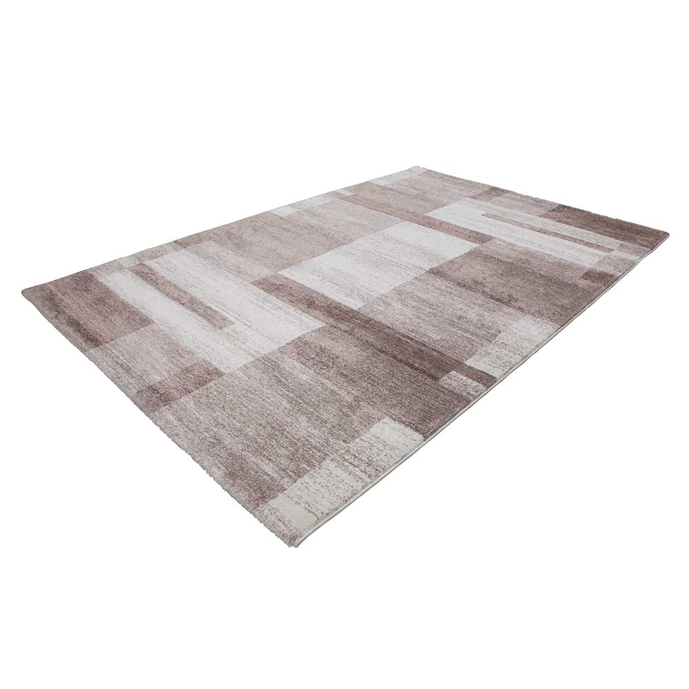 Teppich mit abstraktem Muster in Beige Tönen - Leno