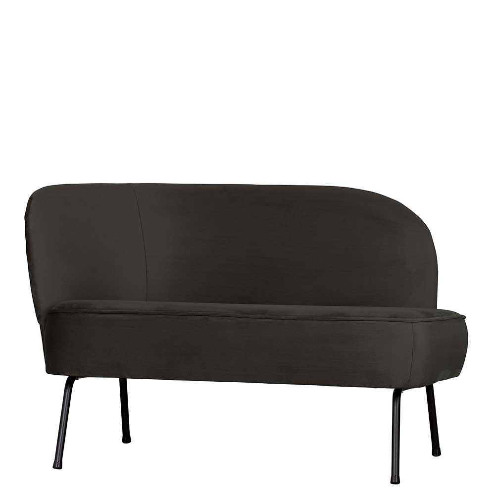 Einseitig offene Couch aus schwarzem Samt - Marino