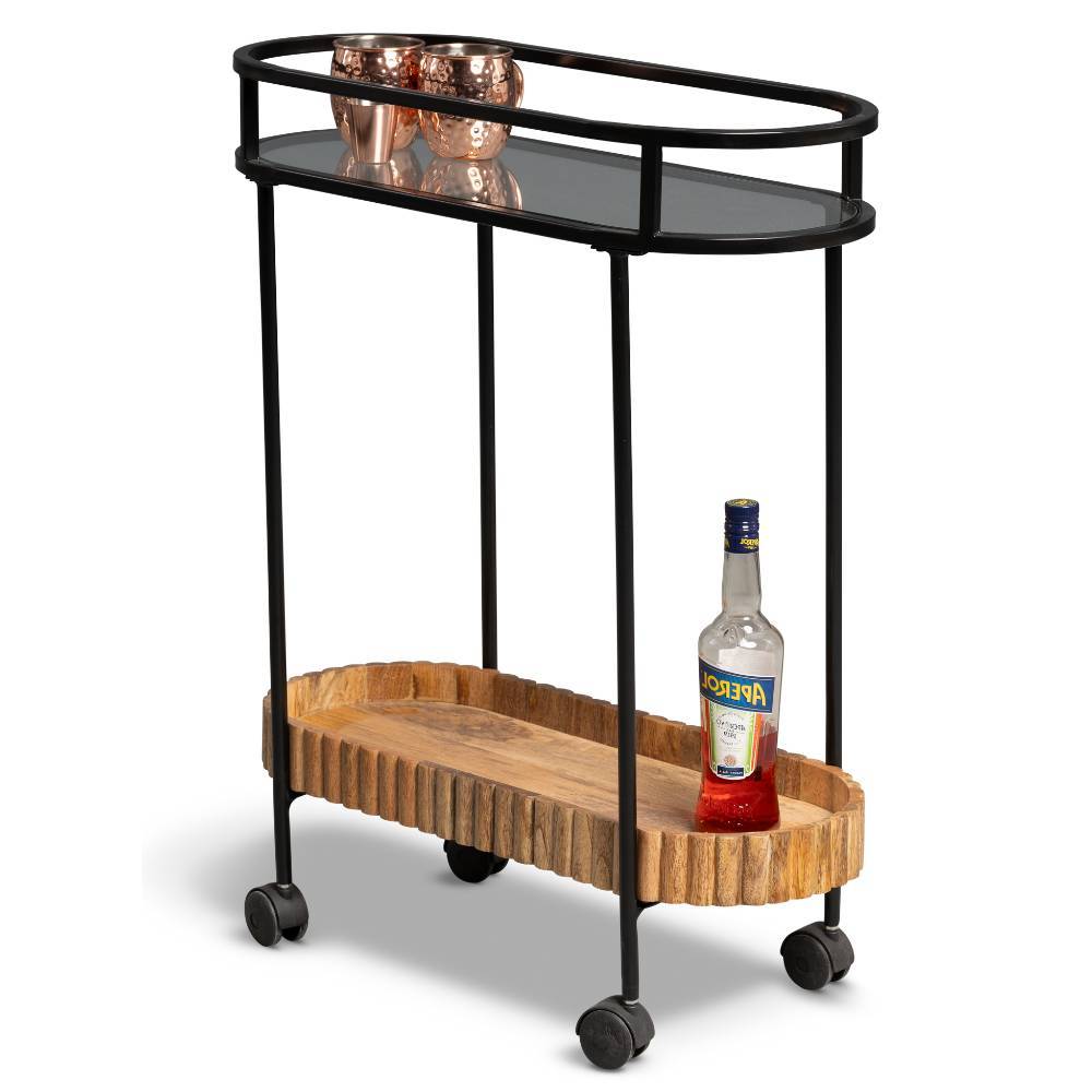 Schmaler Servierwagen in ovaler Form - Luzanos