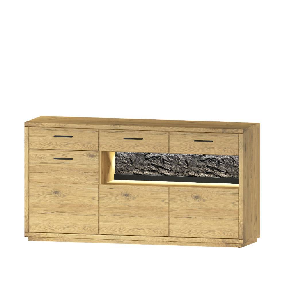 Massivholz Sideboard und Paneel Set - Friburgo (zweiteilig)