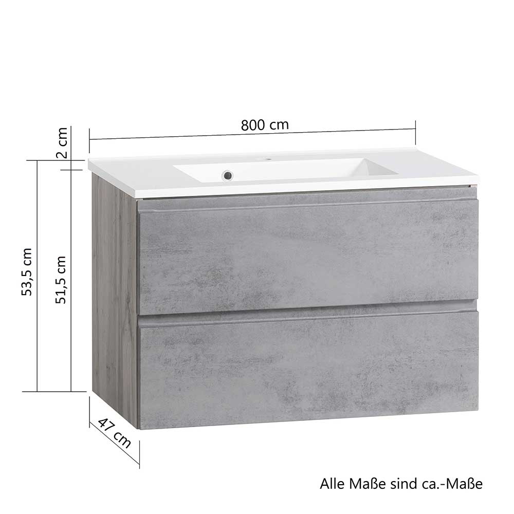 Waschbeckenunterschrank mit 80 cm Breite - Mia