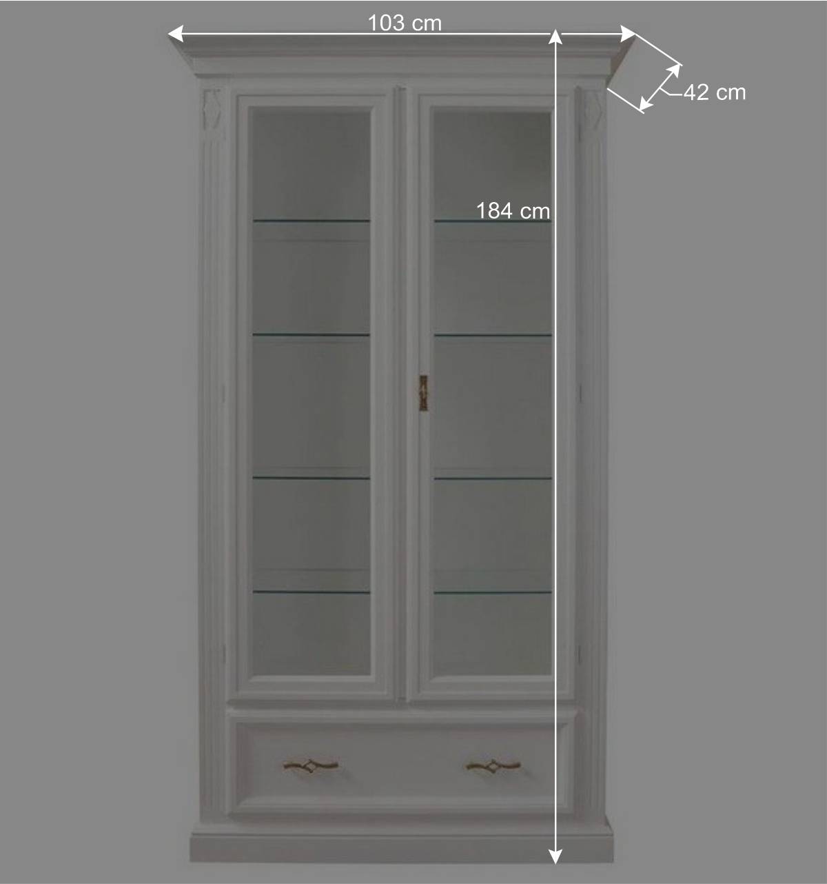 Vitrinenschrank in Weiß - Eli
