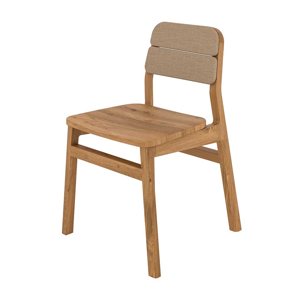 Design-Holzstühle mit Rückenpolster - Laida (2er Set)