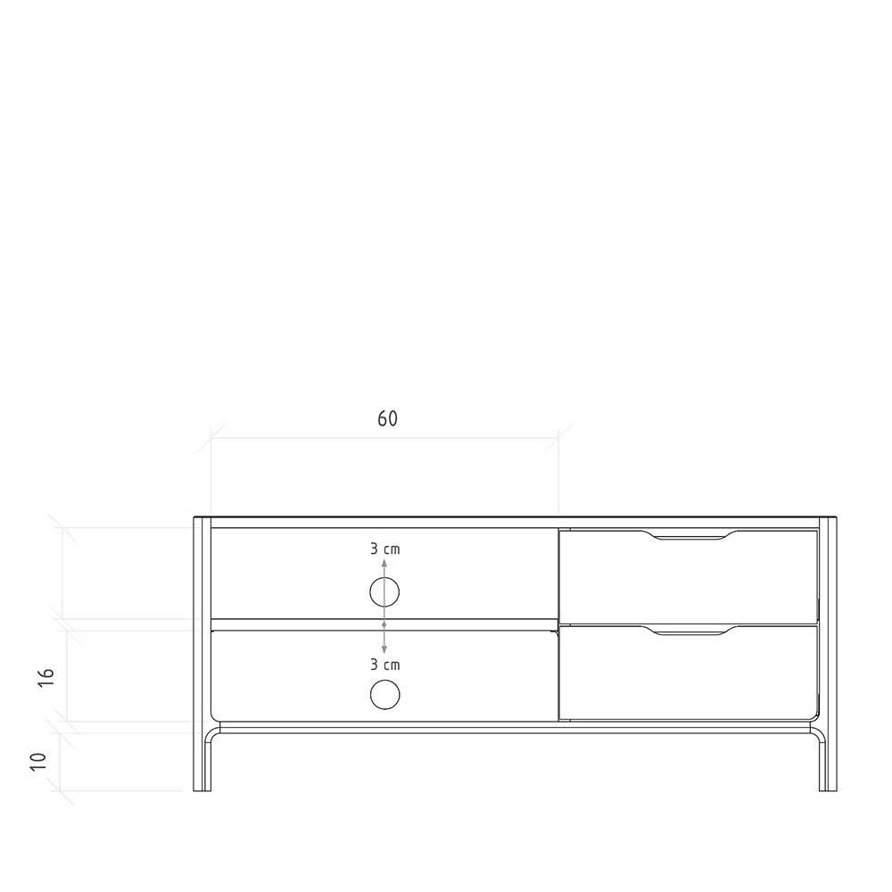 Wildeiche TV Board 111 cm breit - Laida