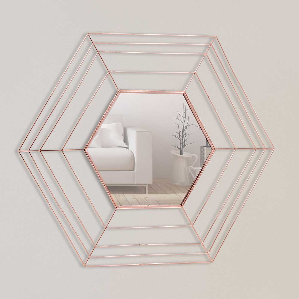Design Metall Spiegel in Kupferfarben - Monika