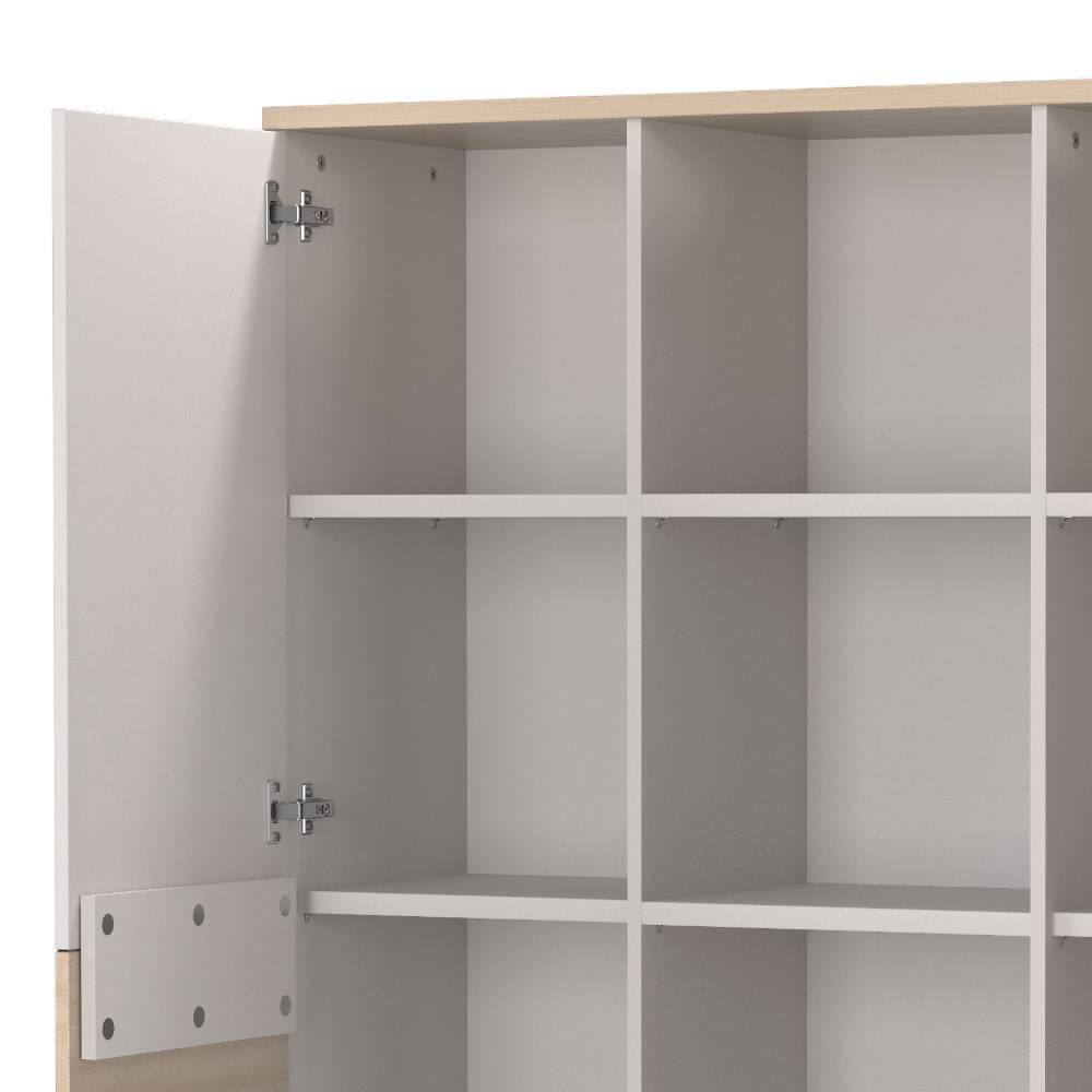 Aktenschrank in Hellgrau und Eiche Hell - Benja