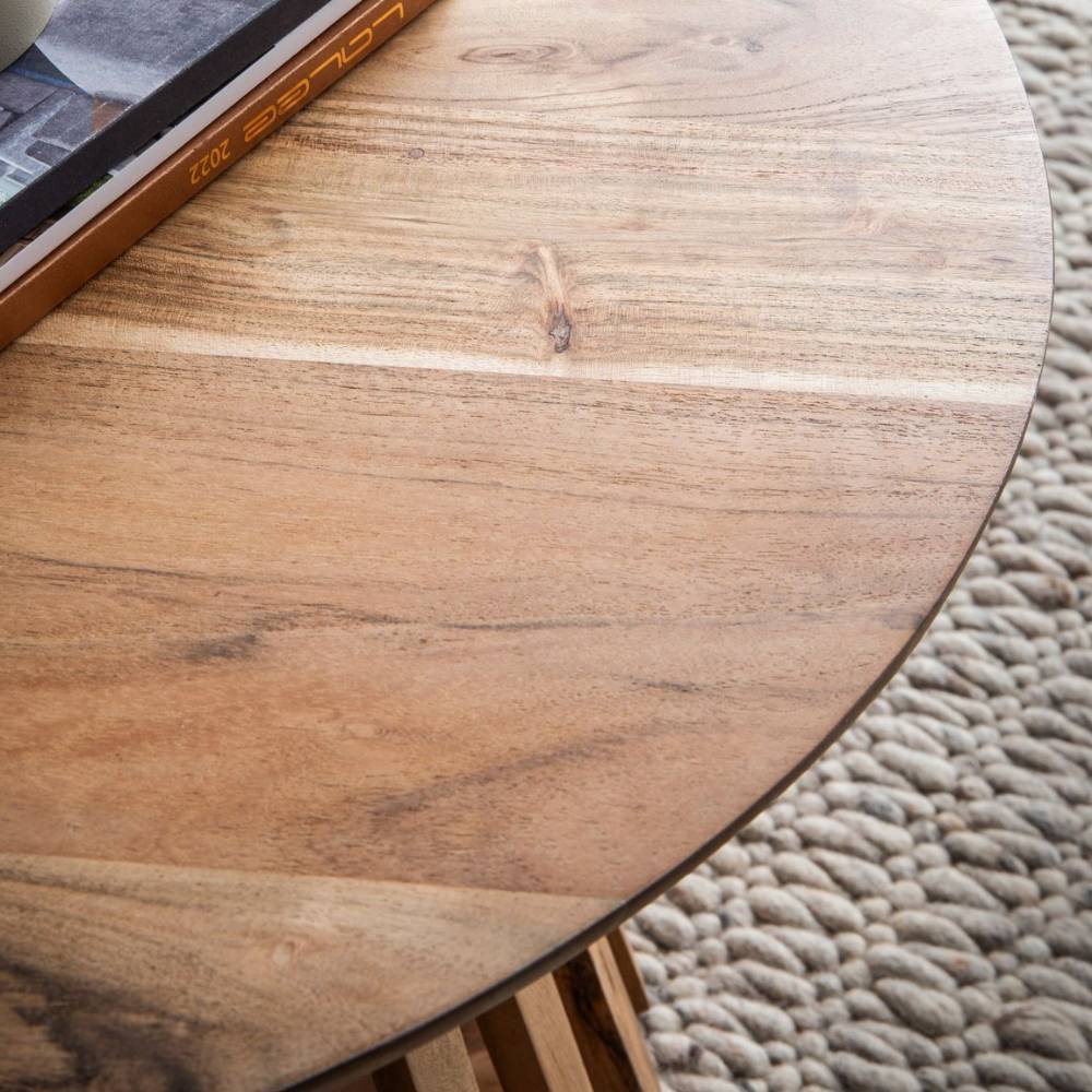 Akazienholz Couchtisch mit runder Platte - Earn
