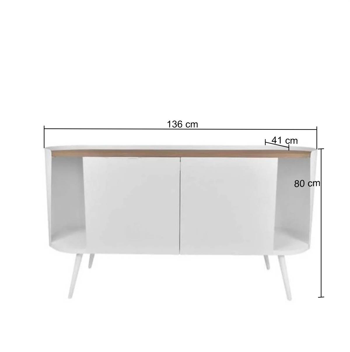 Design Stahl Sideboard in Weiß - Yunike