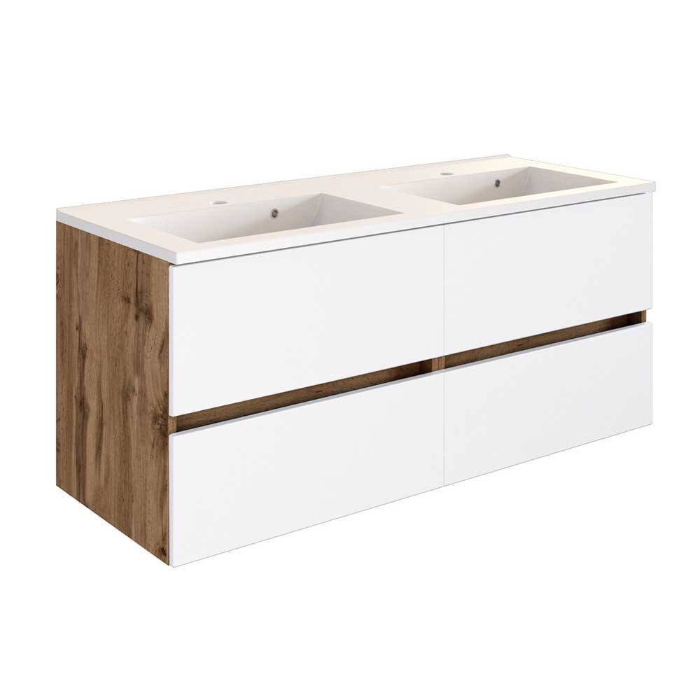 120 cm Doppel-Waschtisch & Spiegelschrank - Maklesa (zweiteilig)