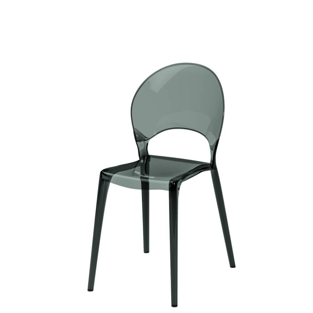 Polycarbonat Stühle in Grau Transparent - Ansgar (4er Set)