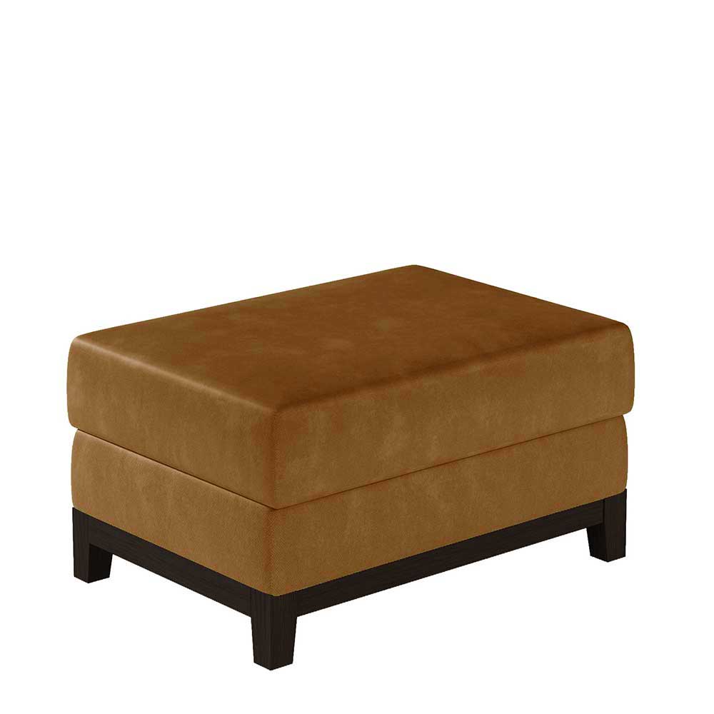Hocker in Senfgelb Samtbezug - Satira