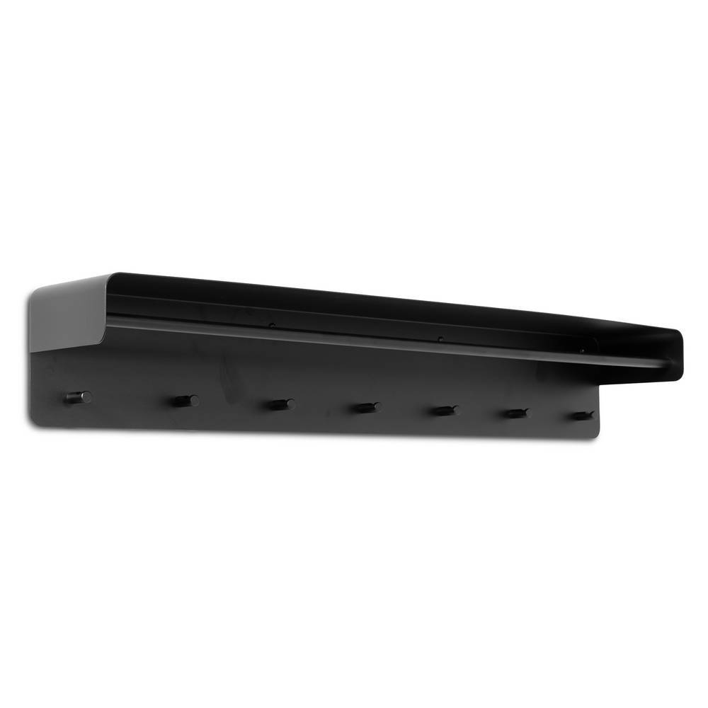 Moderne schwarze Wandgarderobe aus Stahl für Flur und Diele – Zeo